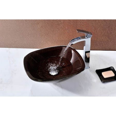 Anzzi Vonu Deco-Glass Vessel Sink in Rich Timber LS-AZ8114